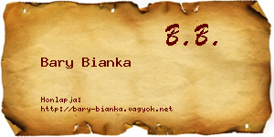 Bary Bianka névjegykártya